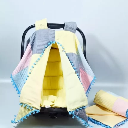 KIRK YAMA%100 Pamuk Çok Amaçlı Çift Katlı Müslin Puset Örtüsü&minderi+battaniye