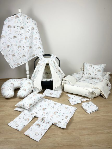 14 Parça %100 Pamuk Çok Amaçlı Çift Katlı Çift Kullanımlı Müslin Yeni Doğan Bebek Seti