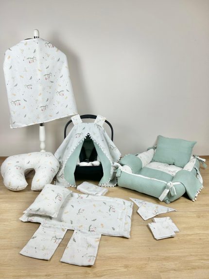 14 Parça %100 Pamuk Çok Amaçlı Çift Katlı Çift Kullanımlı Müslin Yeni Doğan Bebek Seti