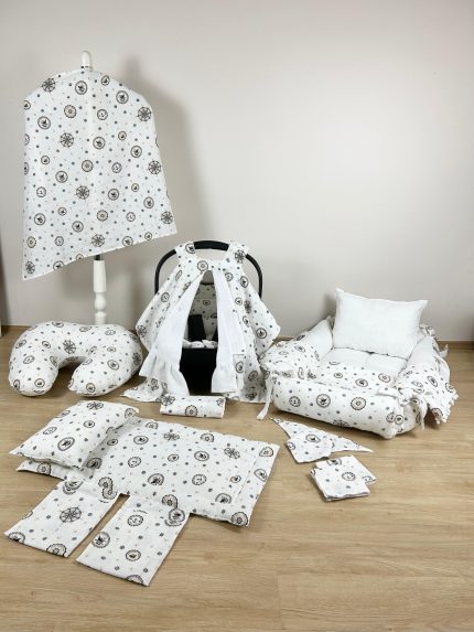 14 Parça %100 Pamuk Çok Amaçlı Çift Katlı Çift Kullanımlı Müslin Yeni Doğan Bebek Seti