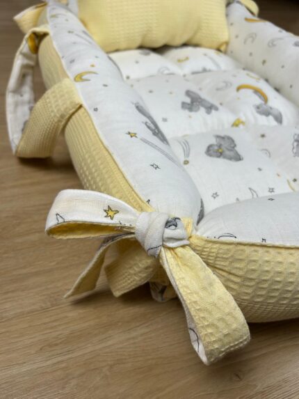 %100 Pamuk Çok Amaçlı Çift Katlı Çift Kullanımlı Müslin Anne Yanı Yatağı