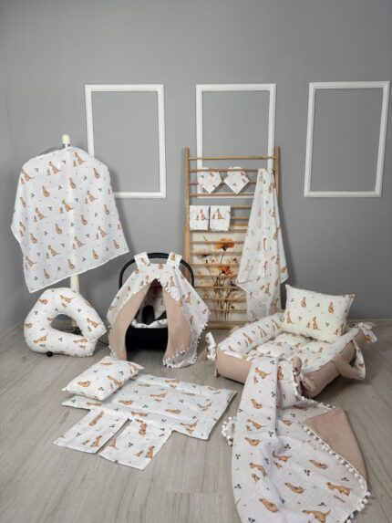 %100 Pamuk 14 Parça Çift Katlı Çift Kullanımlı Set(kanguru dsn)