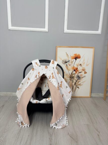 %100 Pamuk Çok Amaçlı Çift Katlı Çift Kullanımlı Müslin Puset Örtüsü Ve Minderi(kankuru)