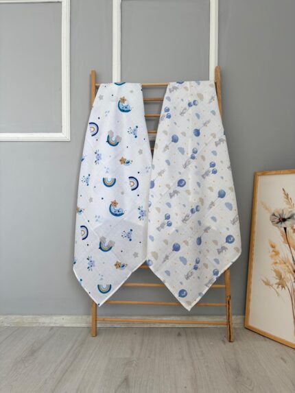 % 100 Pamuk Müslin Kundak 2 Adet 07