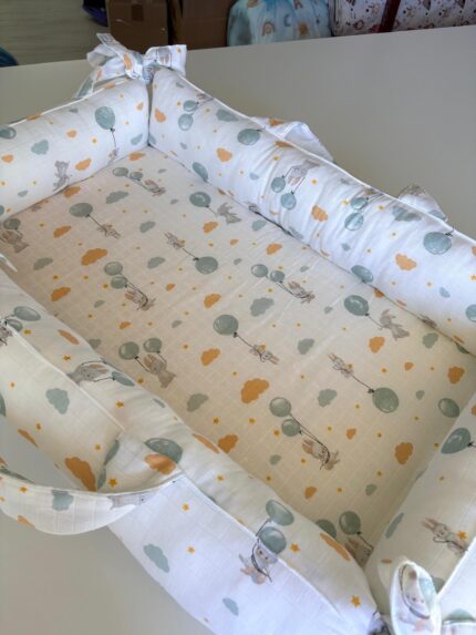 Yeni Babynest %100 Pamuk Çift Katlı Çift Kullanımlı Anne Yanı Yatağı
